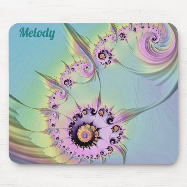 ~ MELODY ~ Personalised 3D Pastel Fractal Design ~ Mouse Pad (Front)