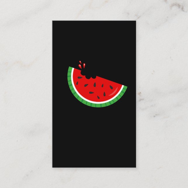 Melon Bite Summer Watermelon Fruit Melon Seed Bite Business Card (Front)