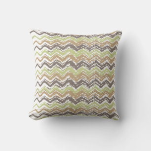 Melon Brandy Scribble ZigZag Pattern Cushion