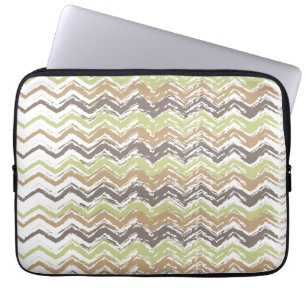 Melon Brandy Scribble ZigZag Pattern Laptop Sleeve