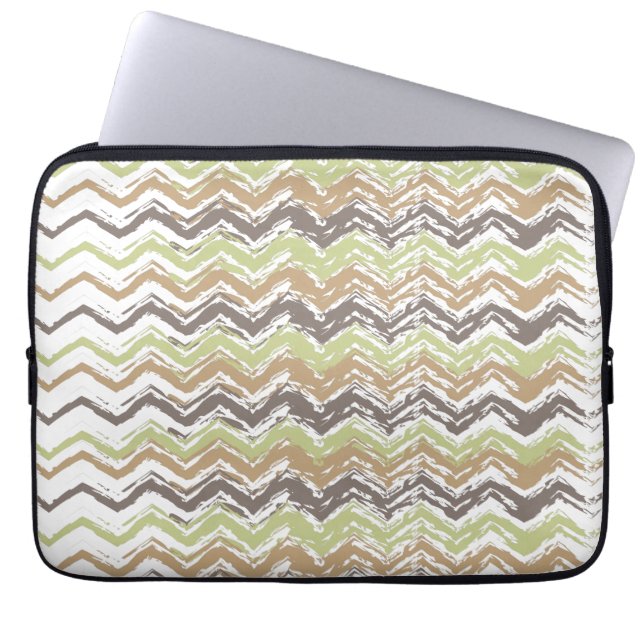 Melon Brandy Scribble ZigZag Pattern Laptop Sleeve (Front)