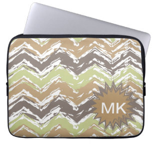 Melon Brandy Scribble ZigZag Pattern Laptop Sleeve