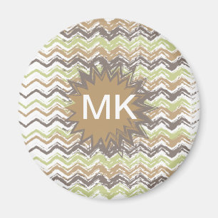 Melon Brandy Scribble ZigZag Pattern Magnet
