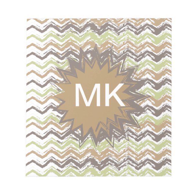 Melon Brandy Scribble ZigZag Pattern Notepad (Front)