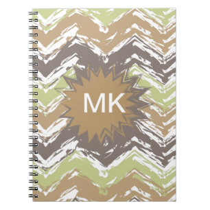 Melon Brandy Scribble ZigZag Pattern Spiral Notebook