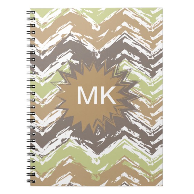 Melon Brandy Scribble ZigZag Pattern Spiral Notebook (Front)