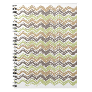 Melon Brandy Scribble ZigZag Pattern Spiral Notebook
