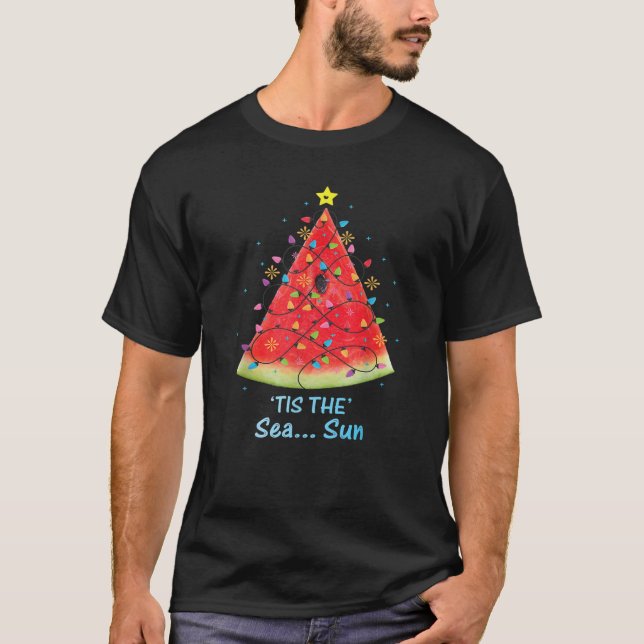Melon Christmas in July Tis The Sea Sun Summer Shi T-Shirt (Front)