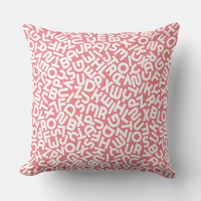 Melon Colour Alphabet Letter Animal Throw Pillow (Front)