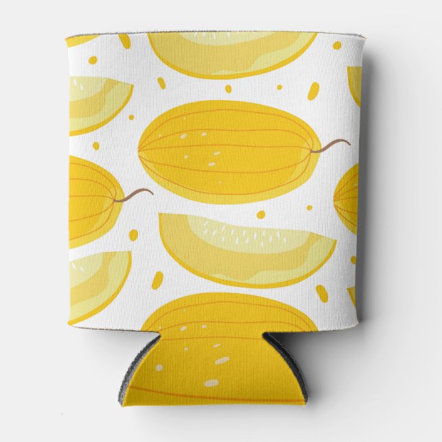 Melon Doodle Fruit Vintage Design Can Cooler (Front)