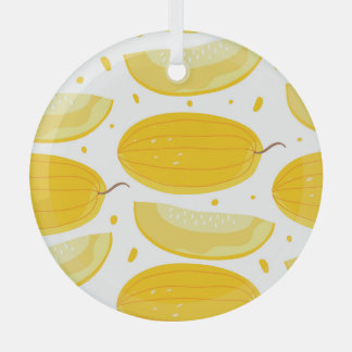 Melon Doodle Fruit Vintage Design Glass Tree Decoration
