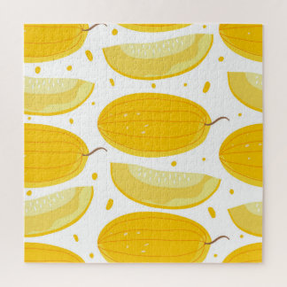 Melon Doodle Fruit Vintage Design Jigsaw Puzzle