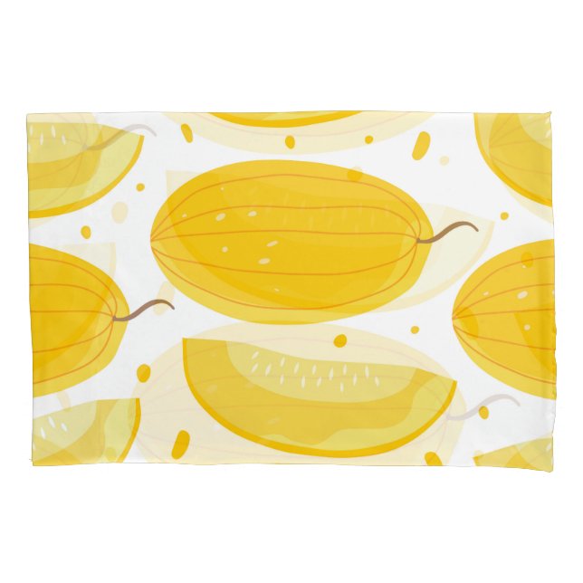 Melon Doodle Fruit Vintage Design Pillowcase (Front)