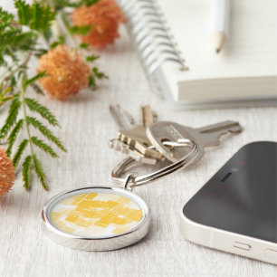 "Melon" Geometric Abstract Key Ring