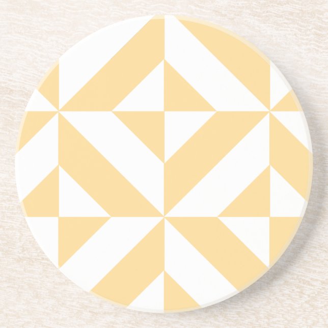 Melon Geometric Art Deco Coaster (Front)