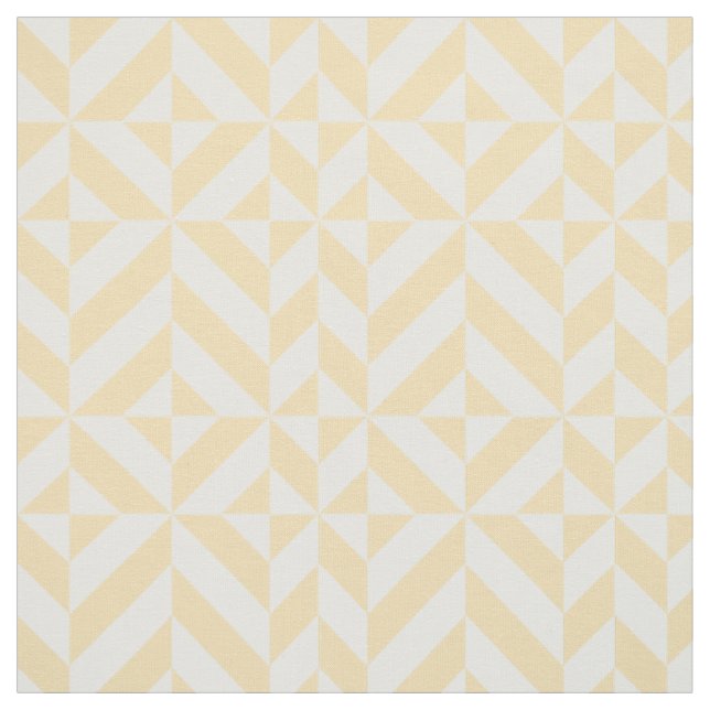 Melon Geometric Art Deco Fabric (Swatch)