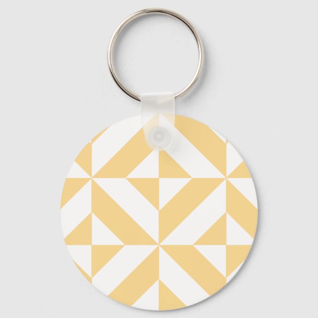 Melon Geometric Art Deco Key Ring (Front)