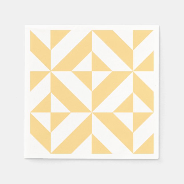 Melon Geometric Art Deco Napkin (Front)