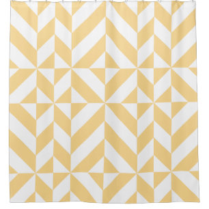 Melon Geometric Art Deco Shower Curtain