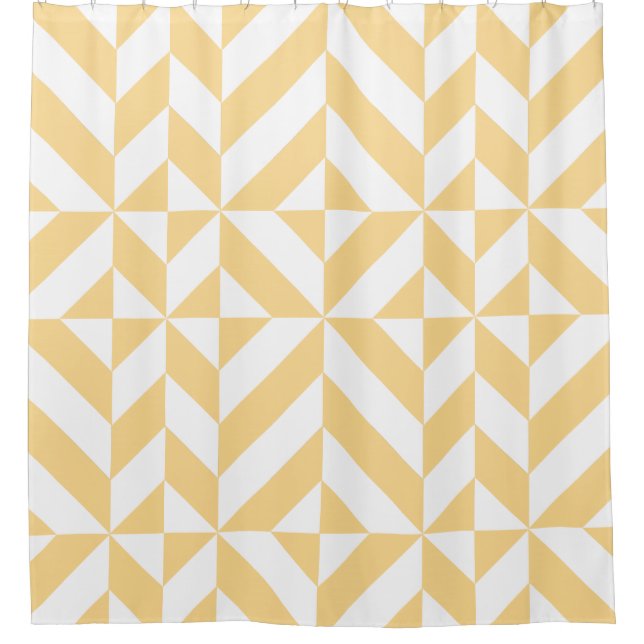 Melon Geometric Art Deco Shower Curtain (Front)
