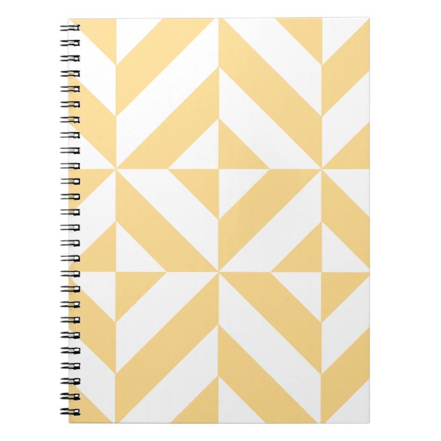 Melon Geometric Art Deco Spiral Notebook (Front)