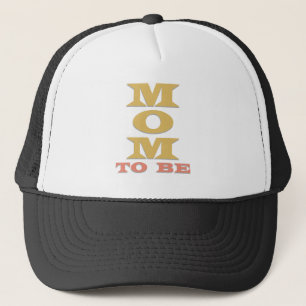 Melon/Gold Text Mum to Be Trucker Hat