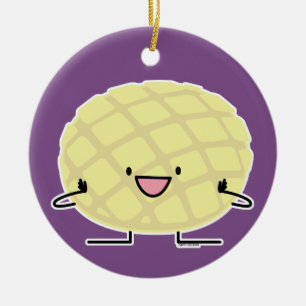 Melon Pan Japanese concha sweet bread patisserie Ceramic Tree Decoration