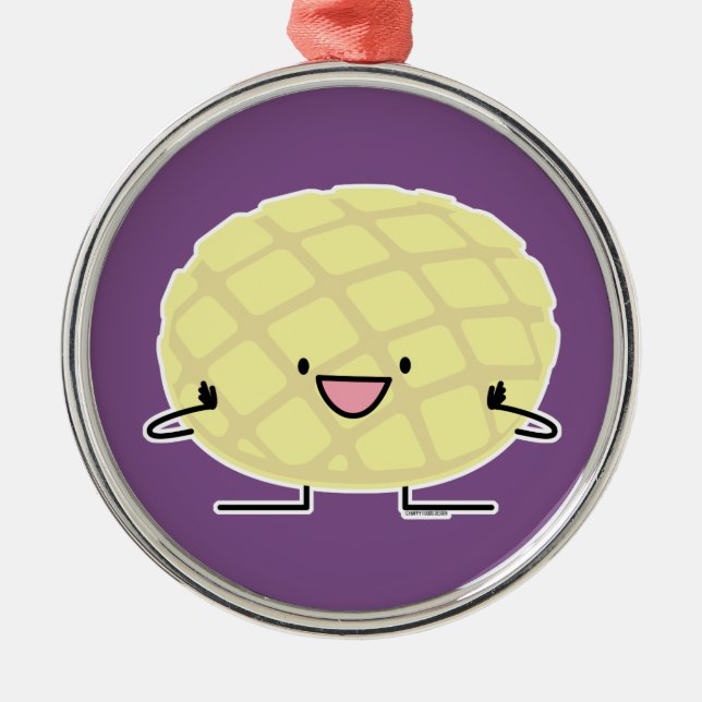 Melon Pan Japanese concha sweet bread patisserie Metal Tree Decoration (Front)