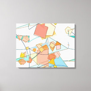 Melon, pink and aqua abstract canvas print