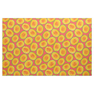 Melon slices watercolor pattern fabric
