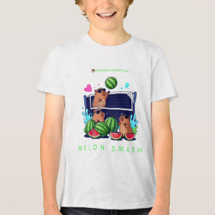 Melon Smash Capybara Summer Club – Cute Capybara V Tri-Blend Shirt