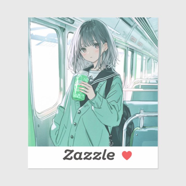 Melon Soda JK Sticker | Sushi Musume GenerativeAI (Sheet)