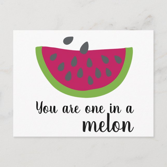 Melone mit Spruch - Postkarte Postcard (Front)