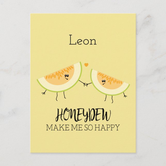 Melons You Make Me Happy Foodie Humour Fruit Pun Postcard (Front)