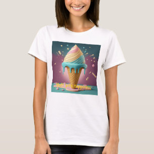Melt Into Happiness Ice Cream Artwork T-Shirt