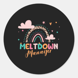 Meltdown Manager After School Daycare Provider Chi Classic Round Sticker
