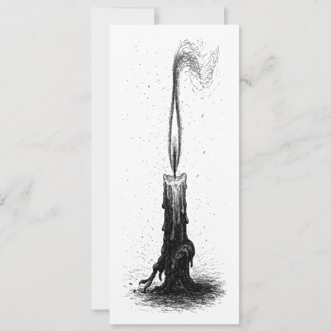 Melted Candle • Haunted Ink Flame Invitation (Front)