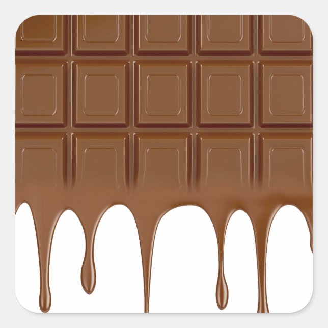 Melted chocolate bar square sticker (Front)