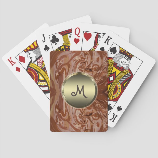 Melted chocolate cocoa fudge swirl dessert playing cards (Back)