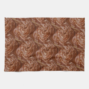 Melted chocolate cocoa fudge swirl dessert tea towel