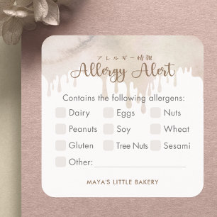 Melted Chocolate Food Allergy Alert Square Sticker