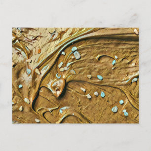 Melted chocolate ice cream cake sprinkles postcard