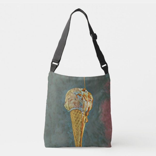 Melted chocolate ice cream cone crossbody bag (Front)