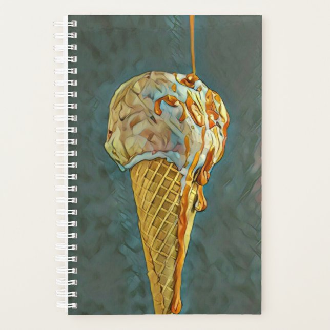 Melted chocolate ice cream cone planner (Front)