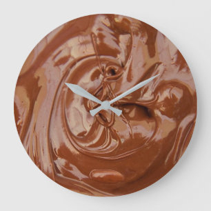 Melted Chocolate Texture Large Clock