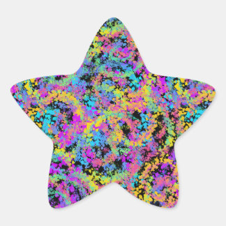 melted crayon multicolor : star sticker
