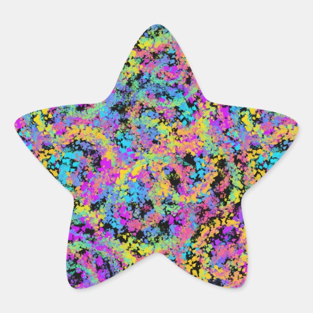 melted crayon multicolor : star sticker (Front)