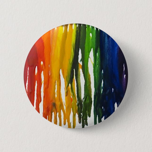 Melted Crayon on canvass 6 Cm Round Badge (Front)