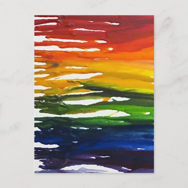 Melted Crayon on canvass Postcard (Front)