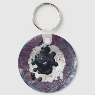 Melted Crayon Puddle Abstract Key Ring